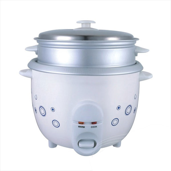 900W Glass Lid Drum type rice cooker with Alumniate steamer